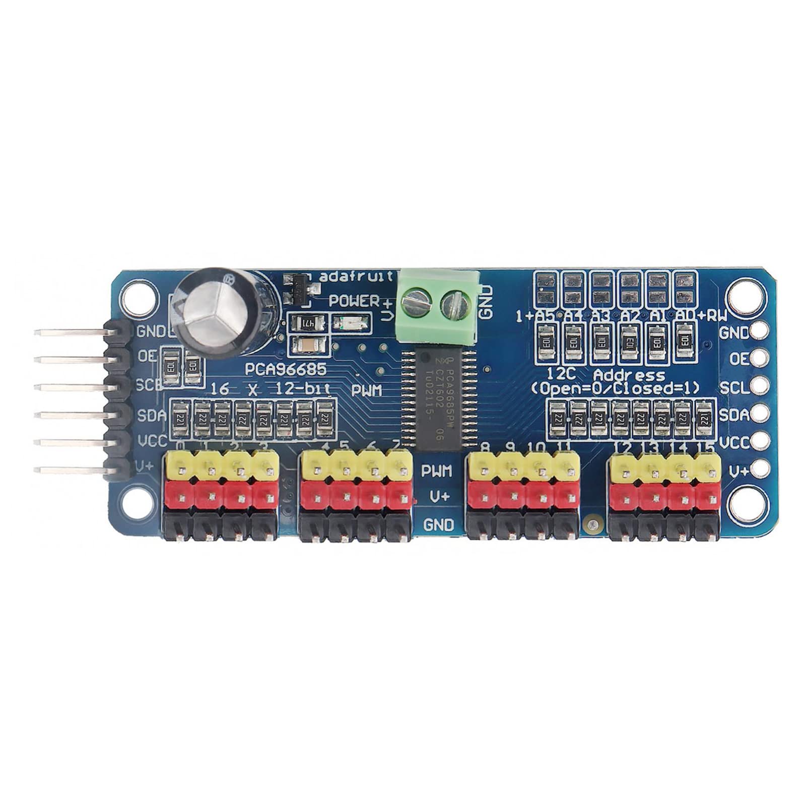 thumbnail image 2 of PCA9685 16-Channel 12-bit PWM Servo Driver Shield Board – I2C For Arduino 2 of 5